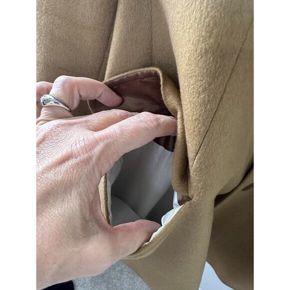 FENZIA 100% PURE CASHMERE Men's Sport coat Blazer 3 Button Camel 48L Jacket - Picture 4 of 16